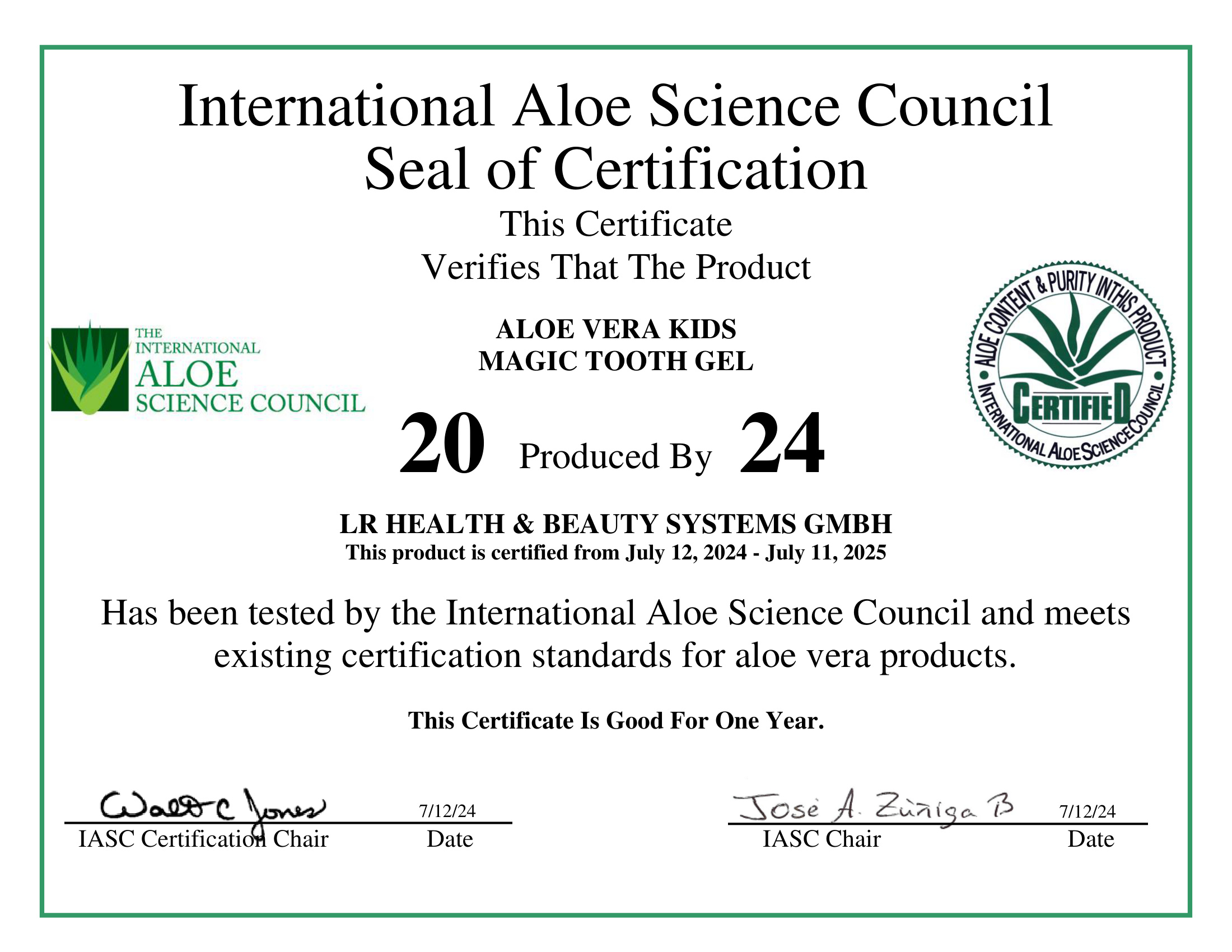 IASC Certificate