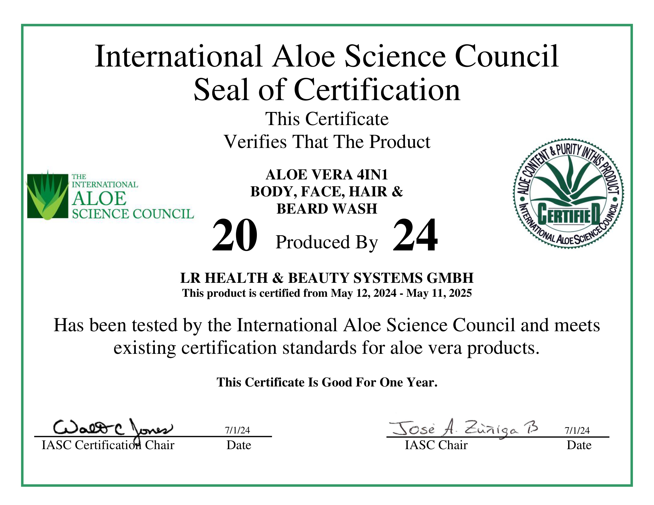 IASC Certificate