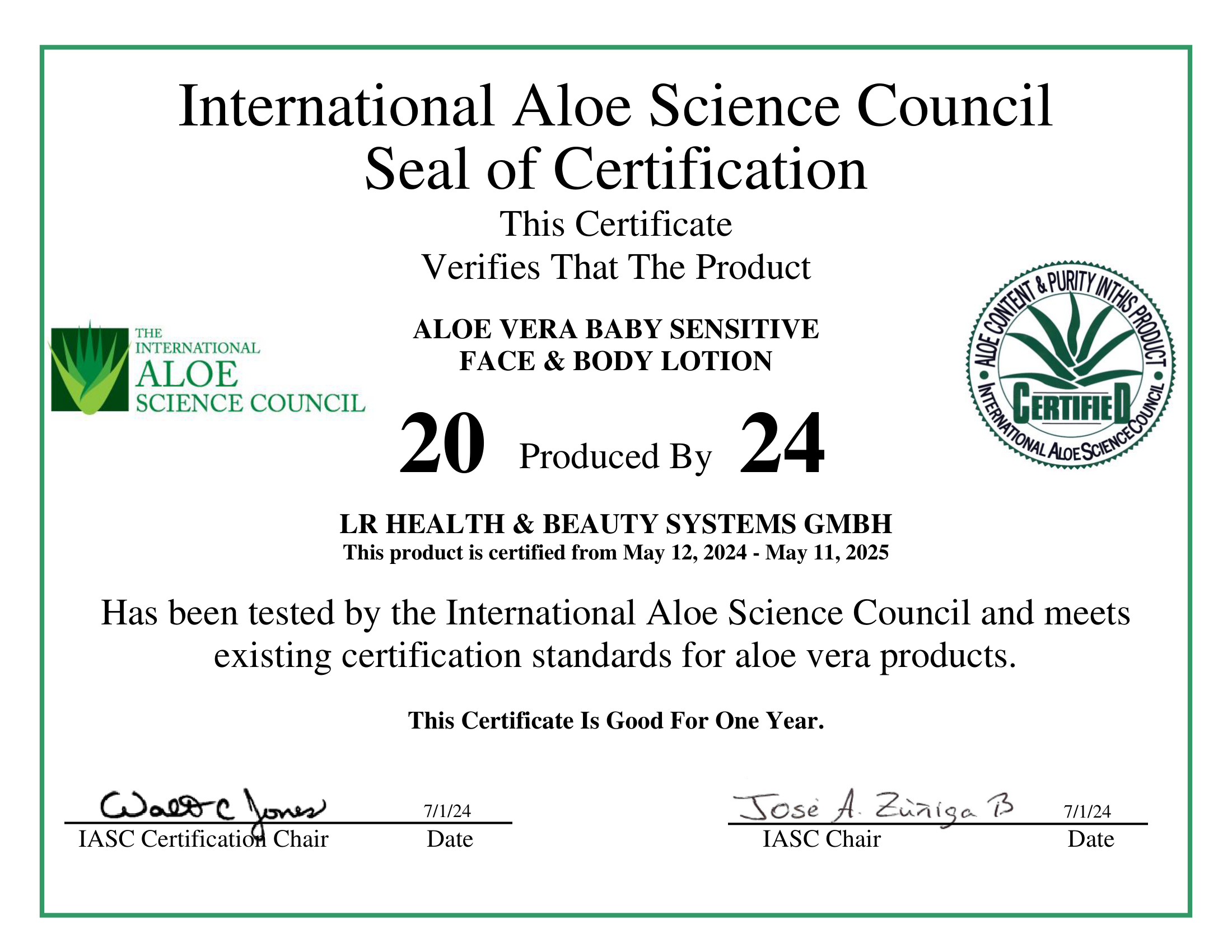 IASC Certificate